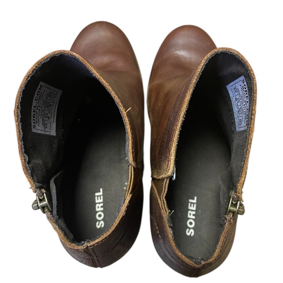 Sorel Joan of Arctic Wedge Zip Bootie Women's Size 8.5 NL3766-242 Brown Leather - Picture 3 of 10